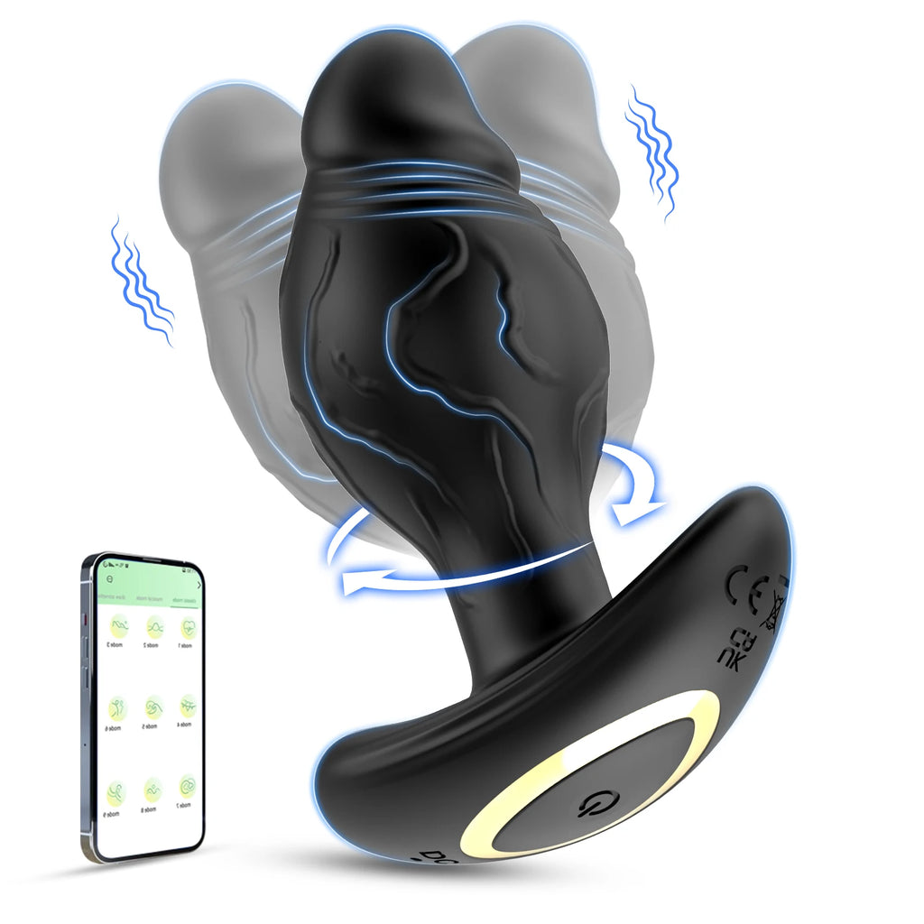 App-Controlled Rotating Vibrating Anal Plug – 9 Modes