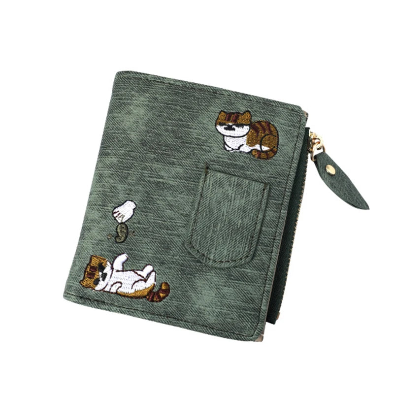 Cute Cat-Print PU Leather Wallet