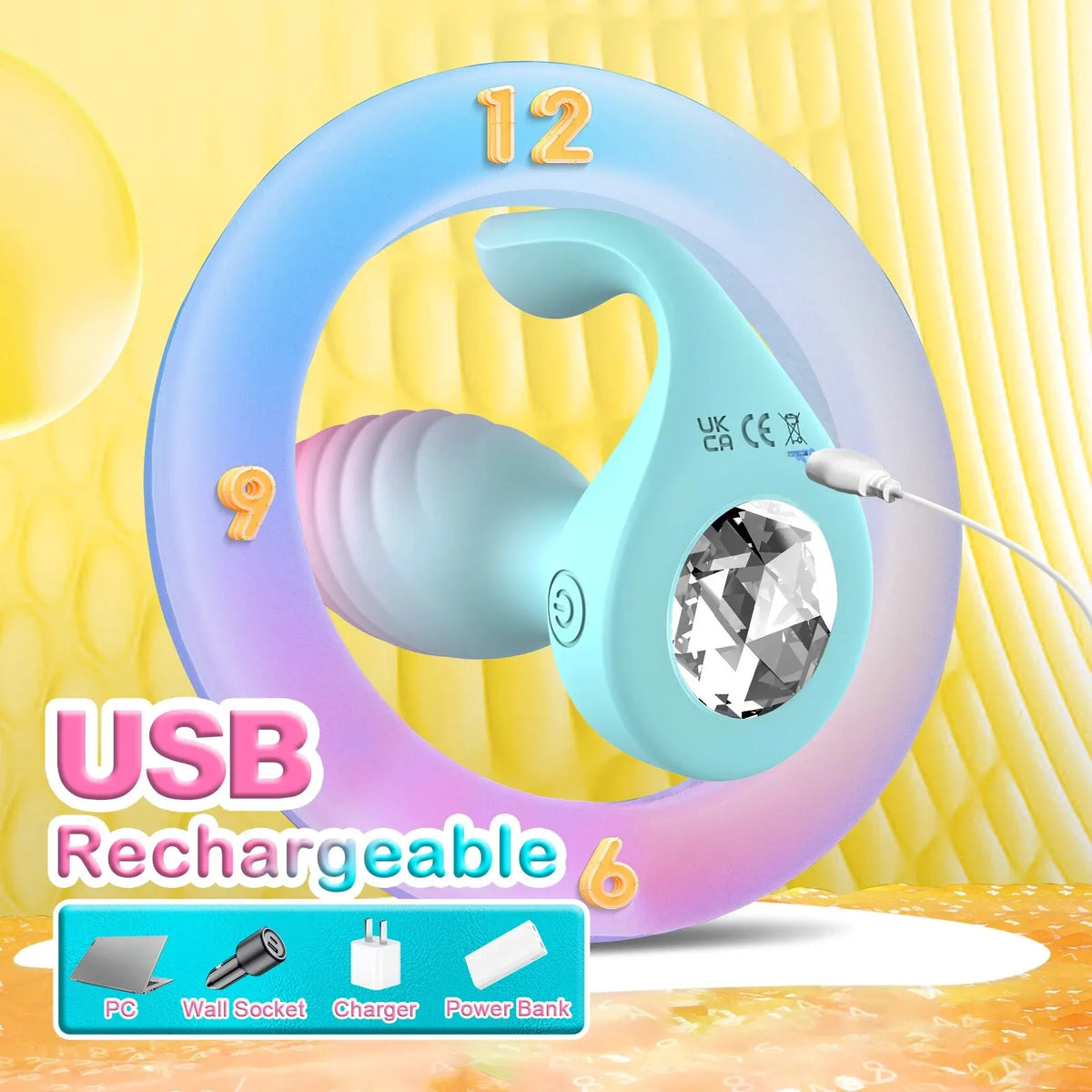 2-in-1 Remote Dual-Motor Crystal Anal Plug Vibrator