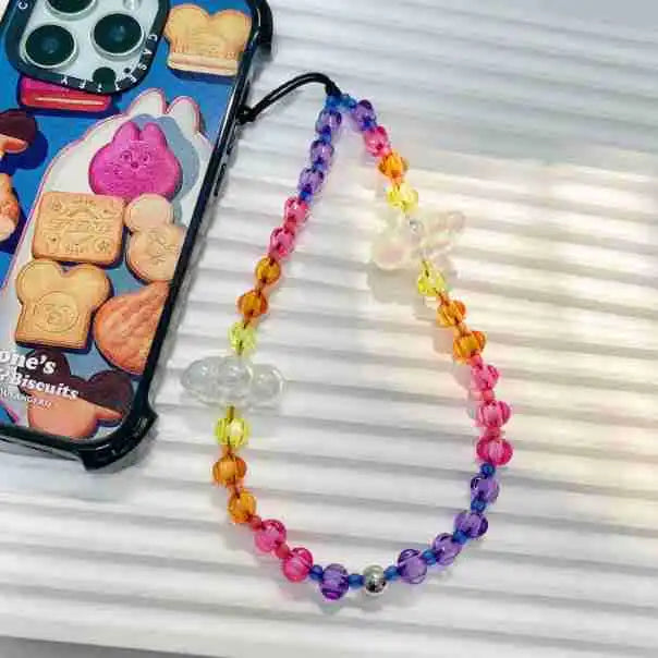 Colorful Cloud Beaded Phone Charm