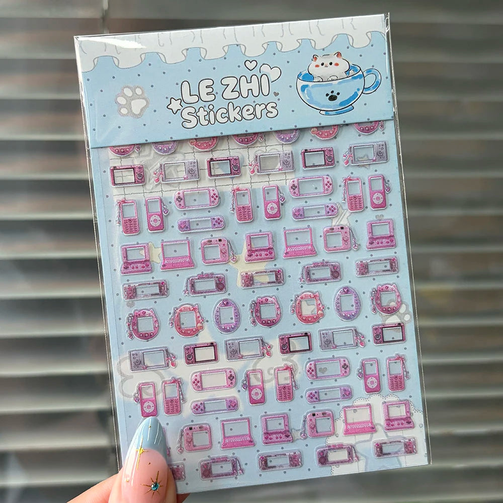 Tiny Strawberry & Floral Decorative Sticker Set