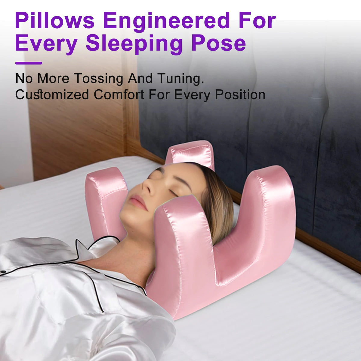Memory Foam Side & Back Sleeper Pillow with Pillowcase