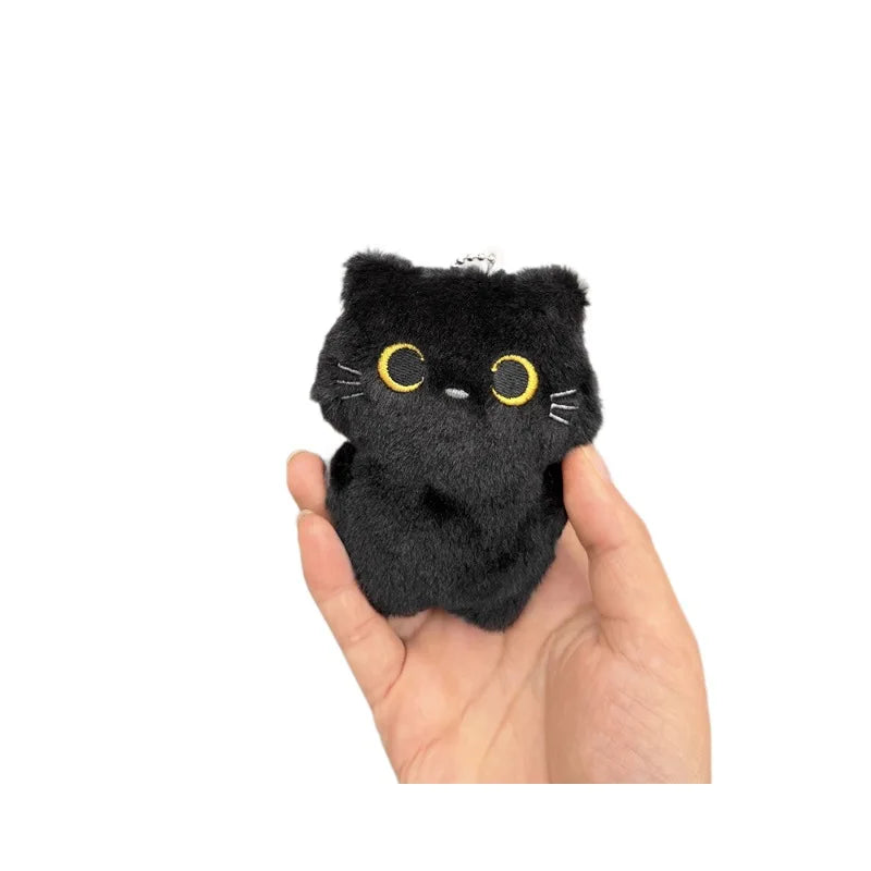 Black Cat Plush Keychain with Scarf