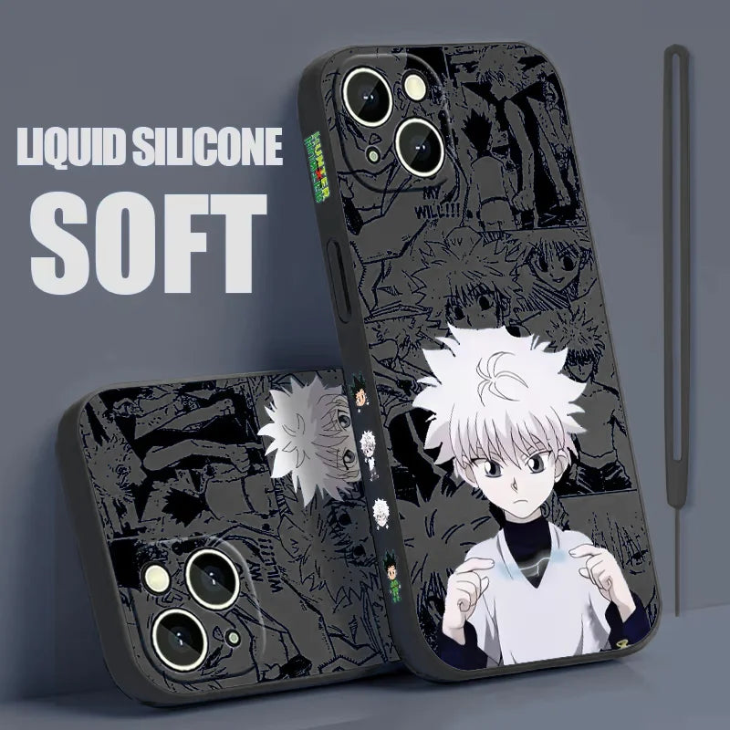 HUNTER×HUNTER Phone Case with Lanyard For IPhone 16 e 15 14 13 12 11 Pro Max X XR XS Plus Mini SE 2020 2022 Anime Mobile Case