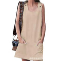 Summer Dresses Cotton Linen Fashion Clothes Women Clothing Streetwear Casual Vintage Elegant Y2k Dress for Women New