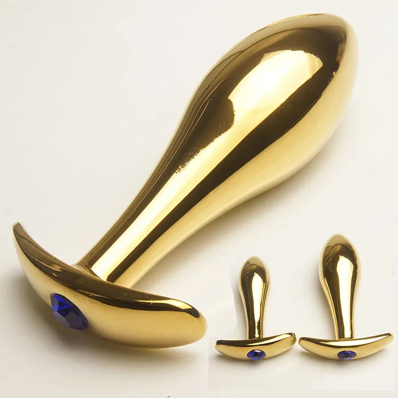 Crystal Diamond Metal Anal Plug with Anchor Base