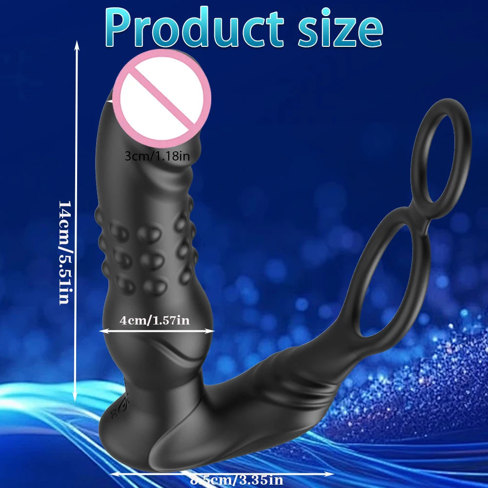 App-Controlled Thrusting Prostate Massager with Dual Rings