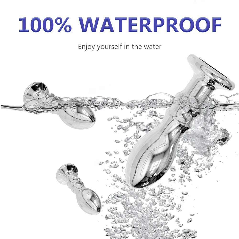 Remote-Control Stainless Steel Vibrating Anal Plug