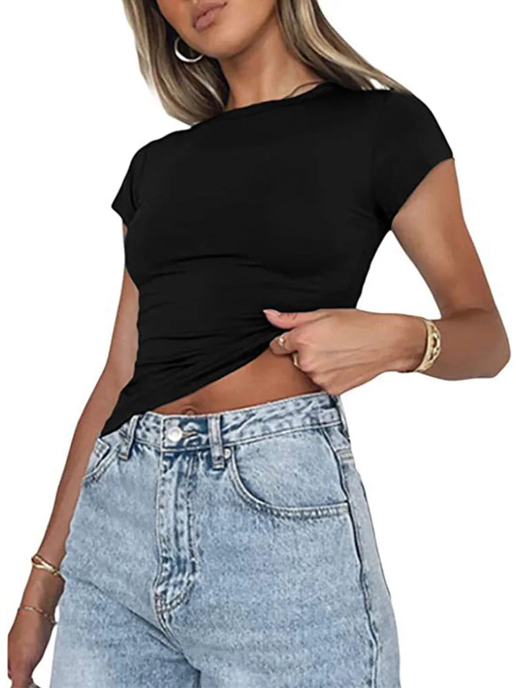Vintage Y2K Solid Color Tube Crop Top