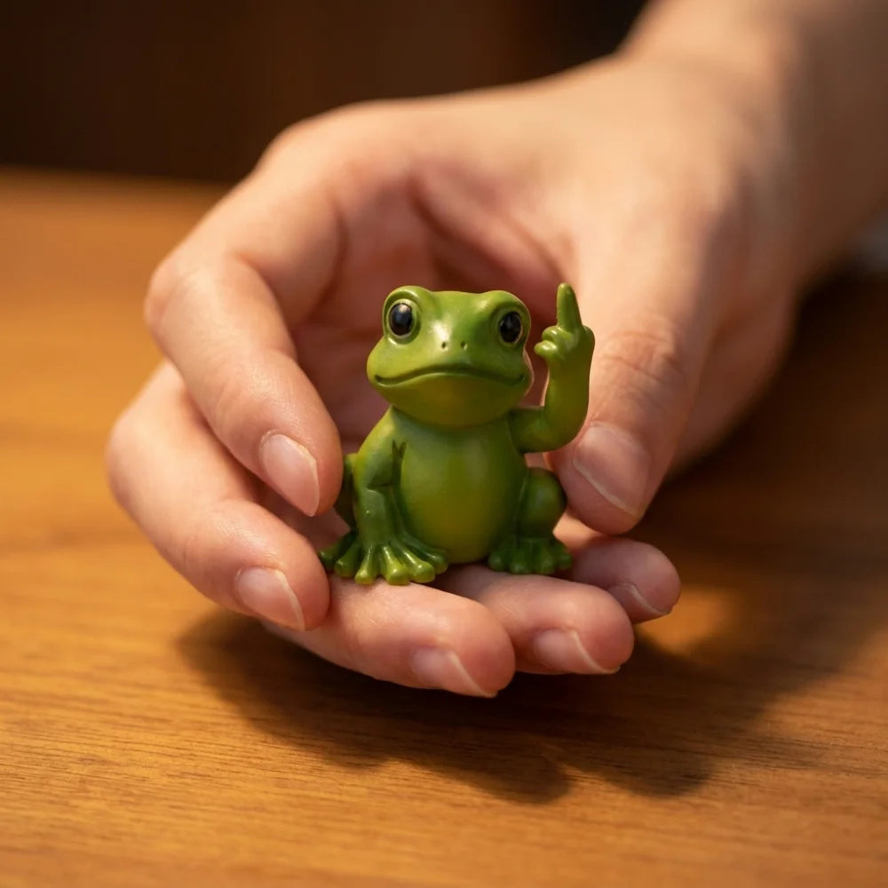 Creative Frog Mini Figurine Resin Animal Statue Ornament Desktop Entrance Home Office Decor Small Animal Ornament