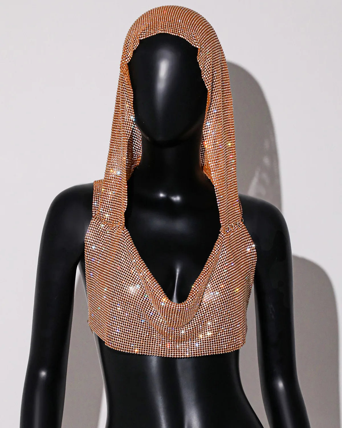 Women's Rhinestone Fishnet Crop Tank Top