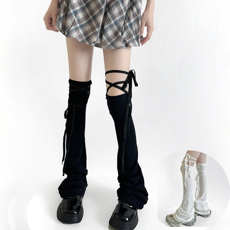 Tie-Up Over-the-Knee Y2K Leg Warmers
