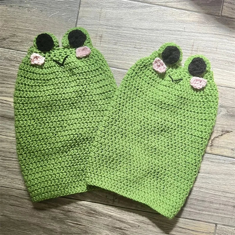 Contrast-Color Knit Knee-High Leg Warmers