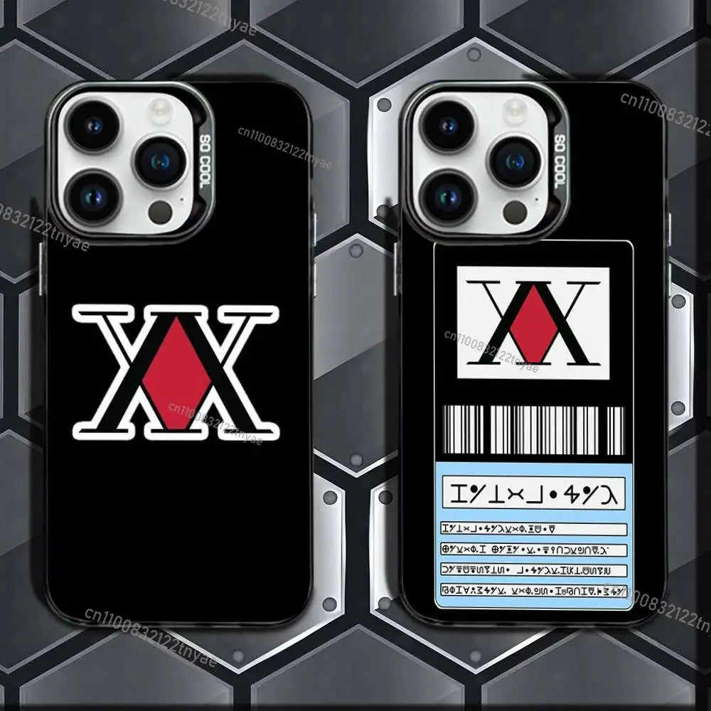 H-Hxh Hunter X H-Hunter License Phone Case IMD Phone Case For IPhone 17,16,15,14,13,12,11 Pro Max Plus Color Silver Cover BLACK