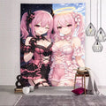 Pink Kawaii Anime Girl Wall Tapestry
