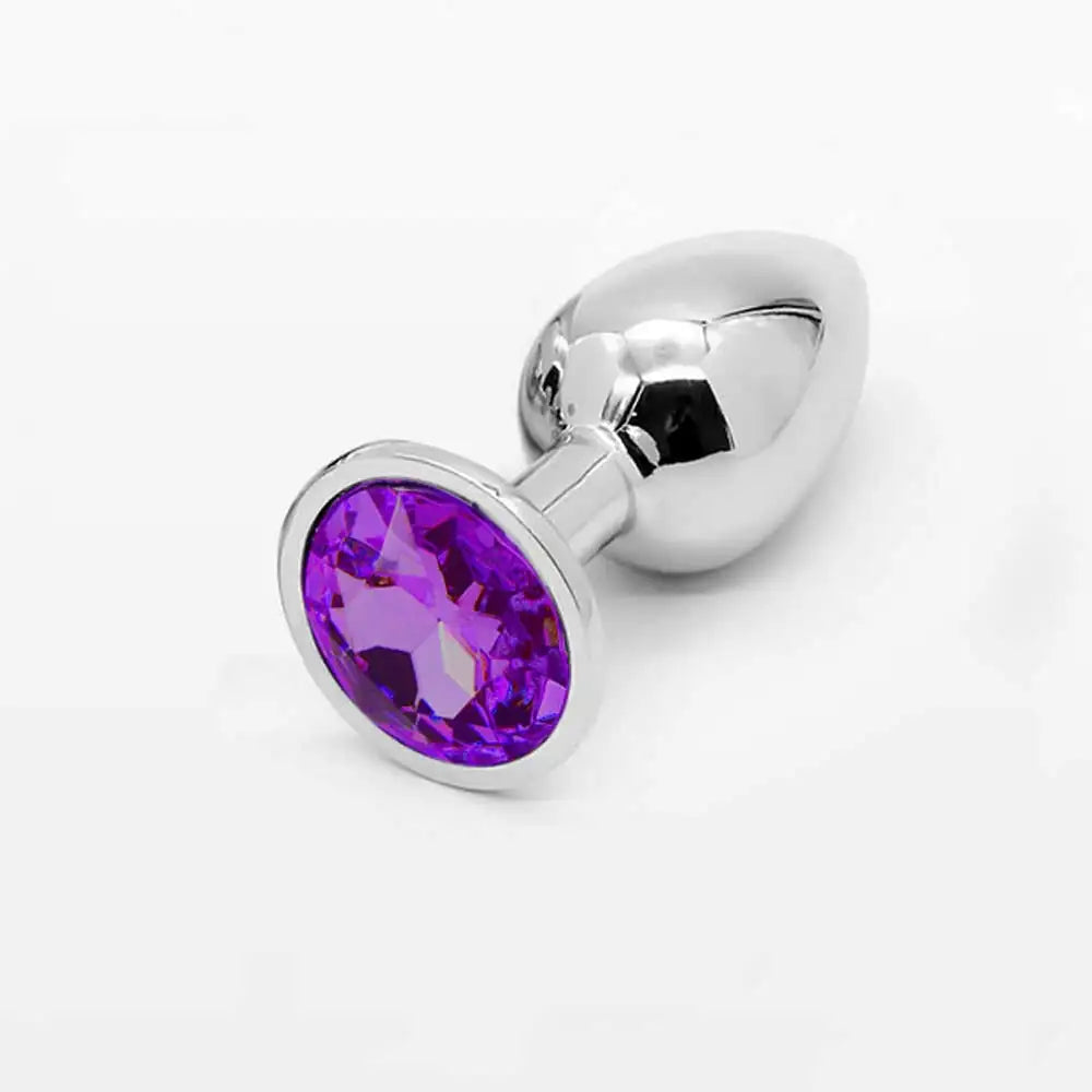 Crystal-Tip Stainless Steel Anal Plug