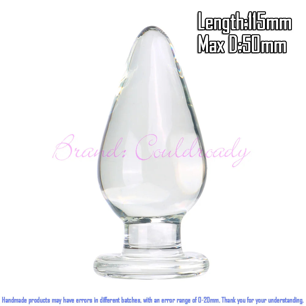 Large Golden Crystal Glass Anal Plug