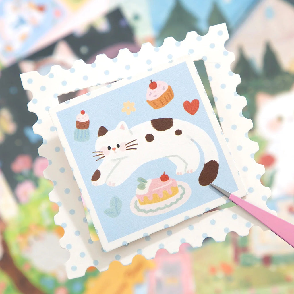 Kawaii Cat Journaling Gift Box with Washi & Memo Paper