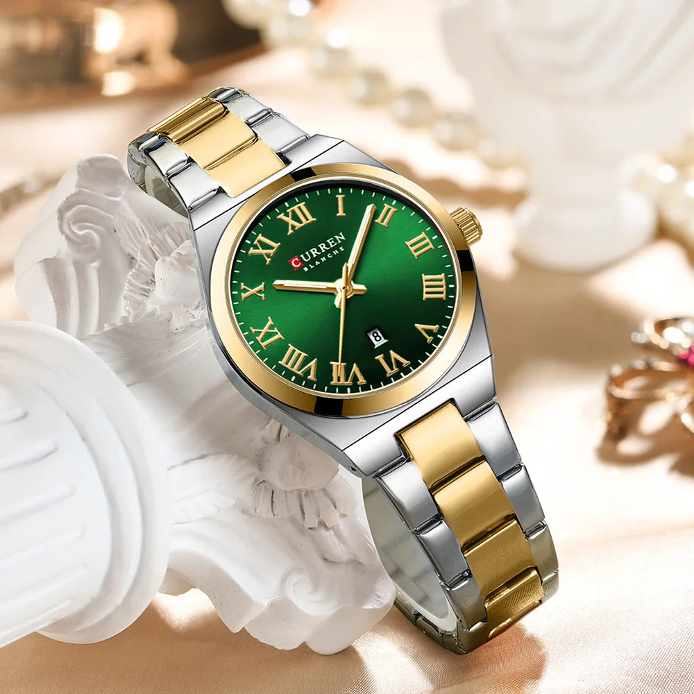 Women's Silver Stainless Steel Date Dress Watch