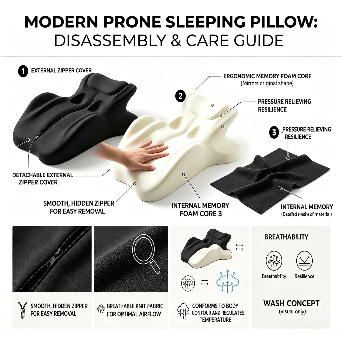 Multi-Angle Gray Couple Positioning Wedge Pillow