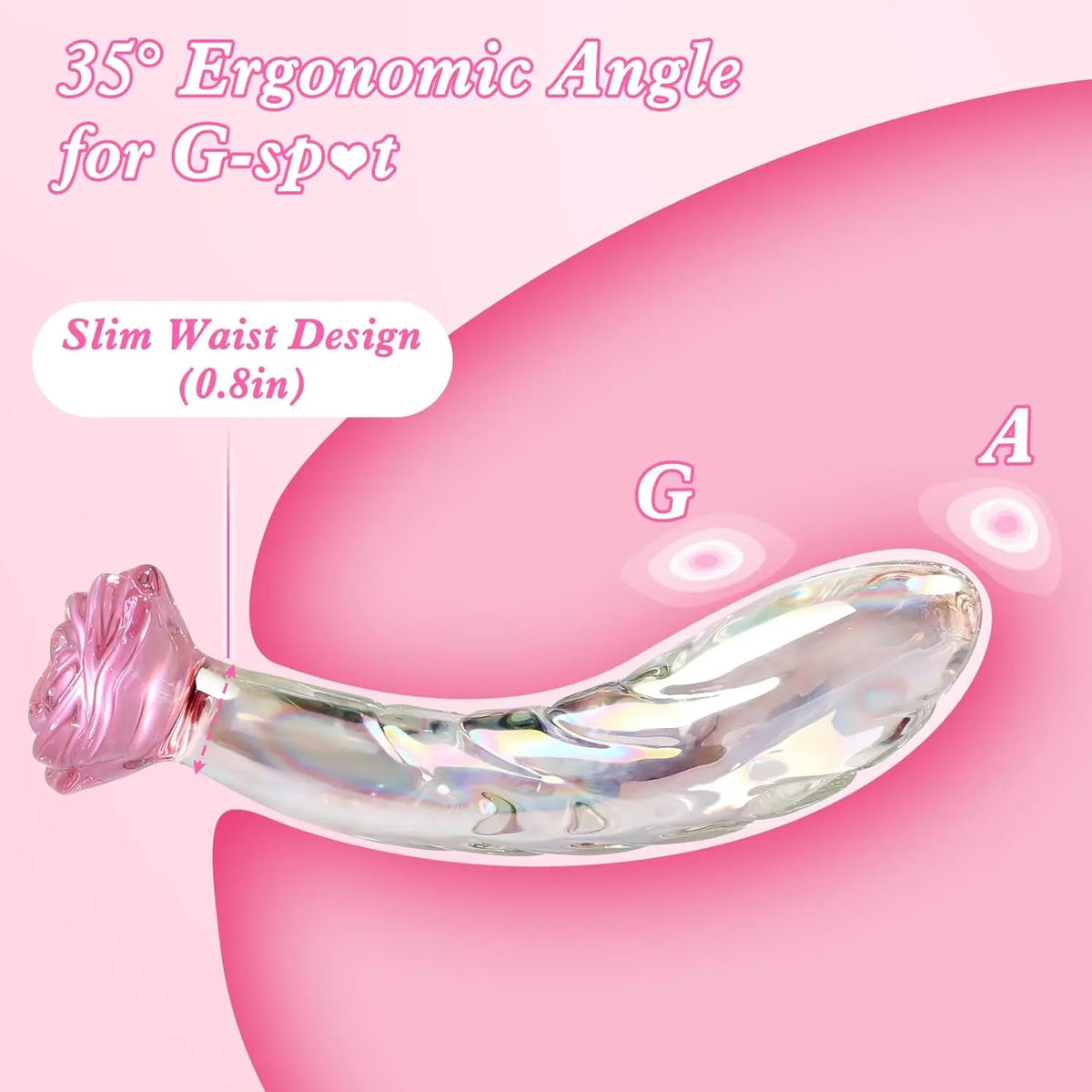Rose Crystal Glass Anal Plug