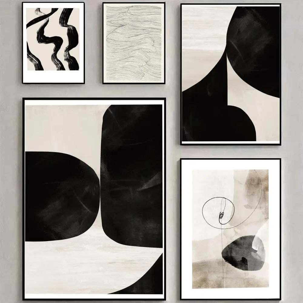 Black & White Line Art Wall Poster