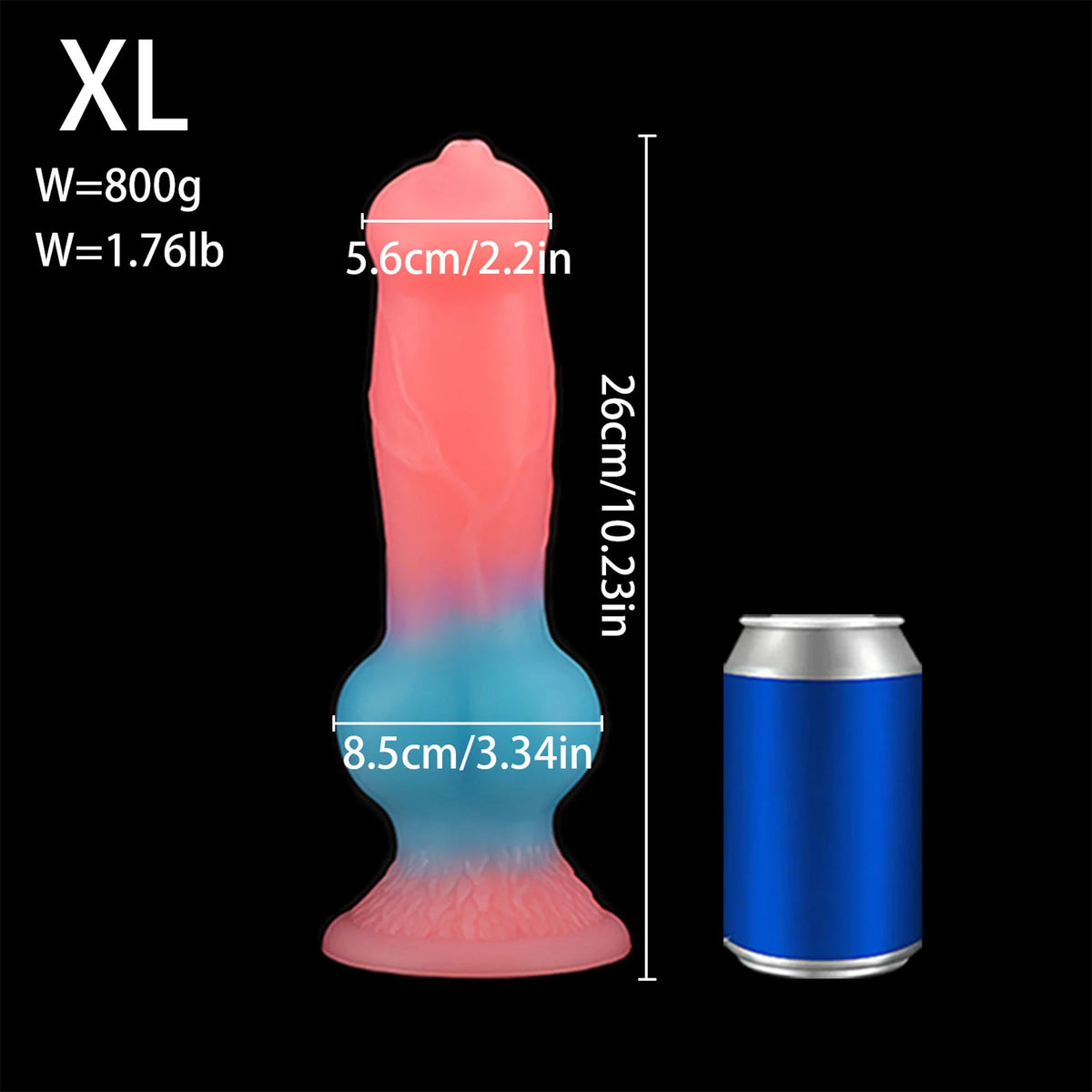 Luminous Knotted Animal-Style Dildo – 5 Sizes