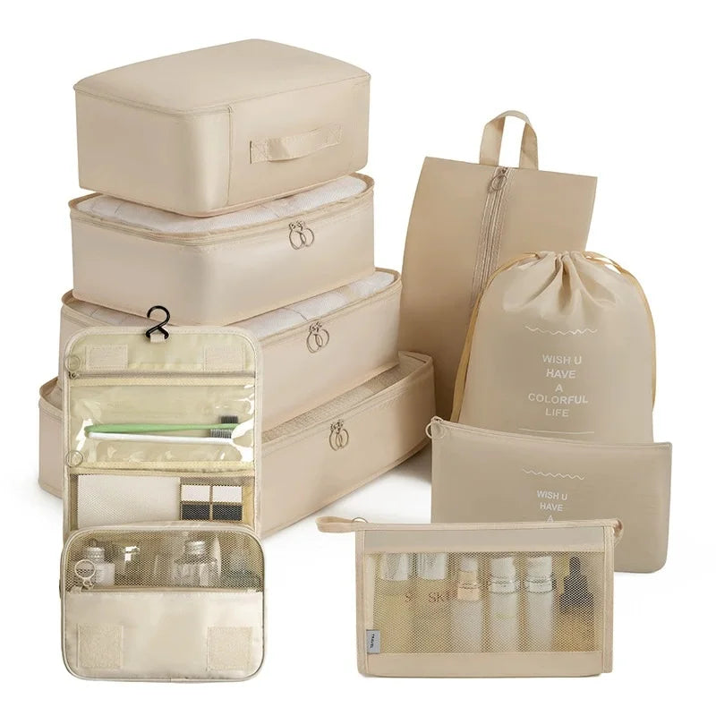 Travel Packing Cube Set for Clothes & Shoes