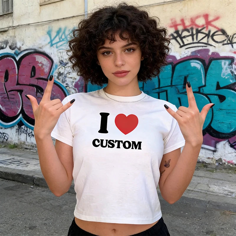 Cute Graphic Y2K Slim-Fit Baby Tee
