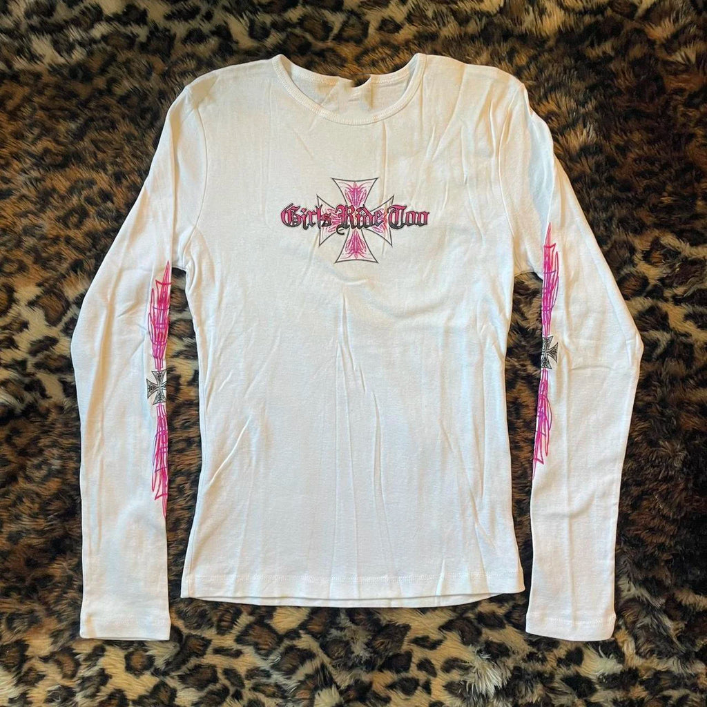 Star Girl Y2K Long-Sleeve Crop Top