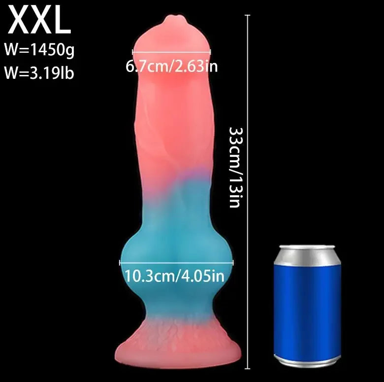 Luminous Knotted Animal-Style Dildo – 5 Sizes