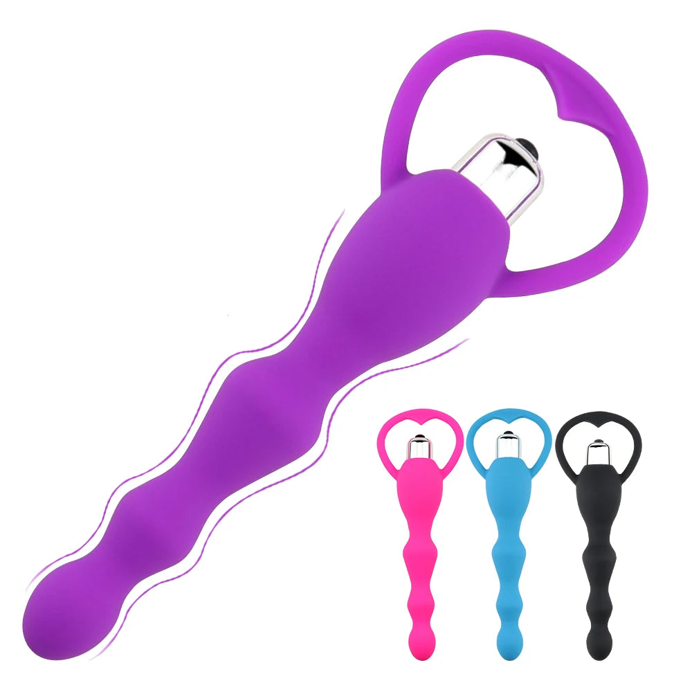 Long Silicone Vibrating Anal Beads