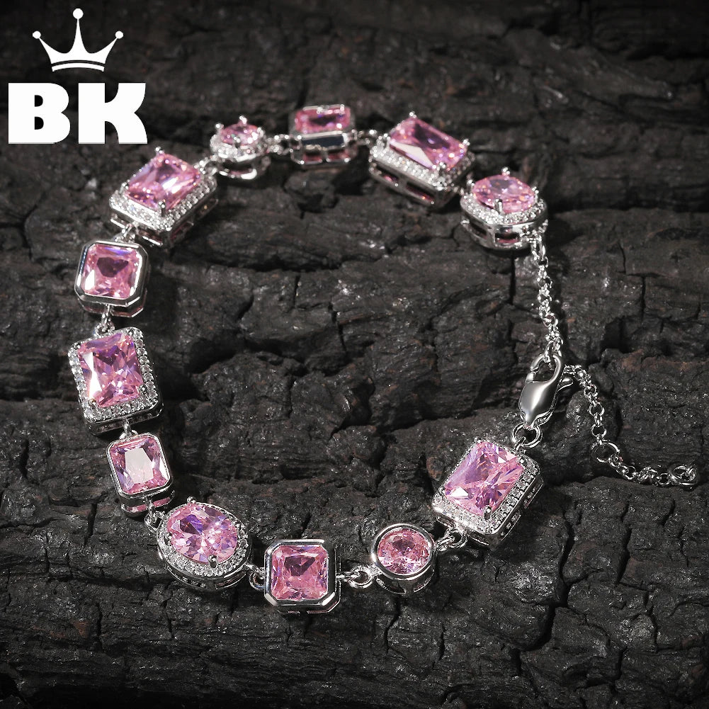 Pink Zircon Charm Bracelet