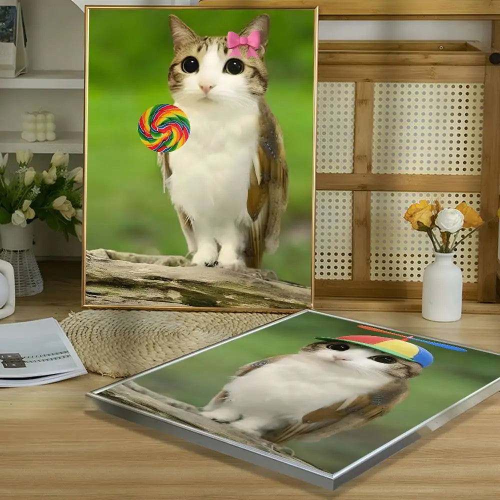Cute Meowl Meme Waterproof Wall Poster