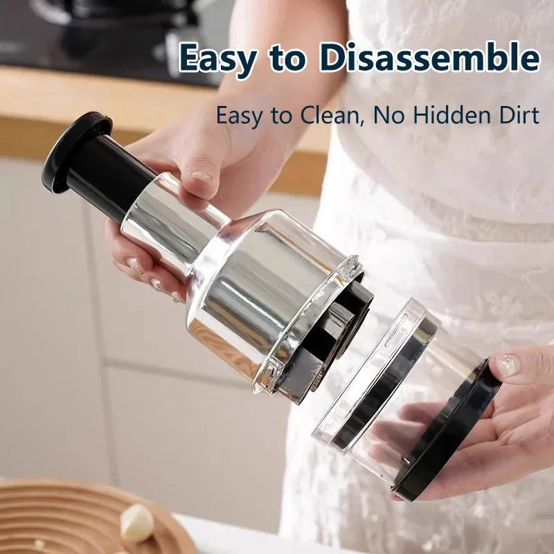 Manual Press Food Chopper with Storage Container