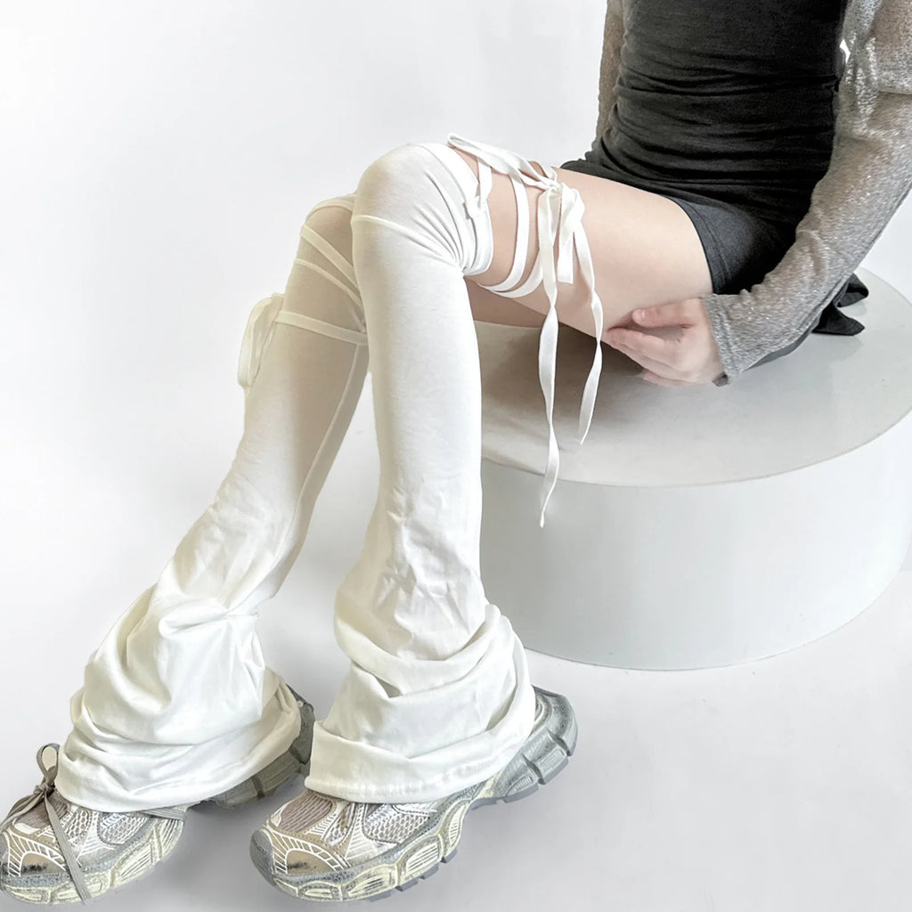 Tie-Up Over-Knee Y2K Leg Warmers