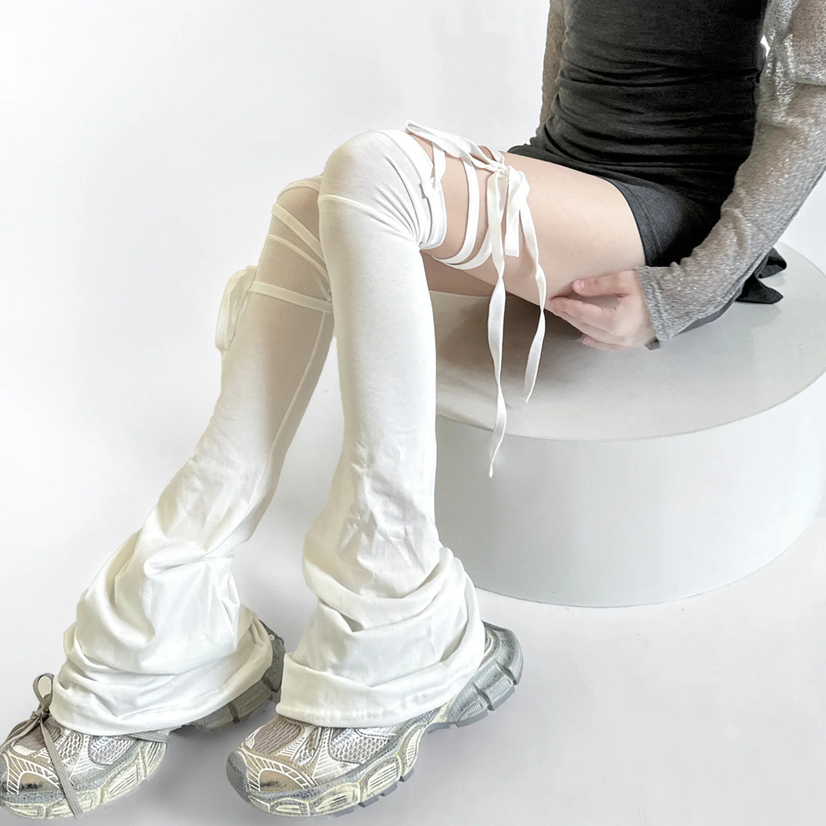 Tie-Up Over-Knee Y2K Leg Warmers