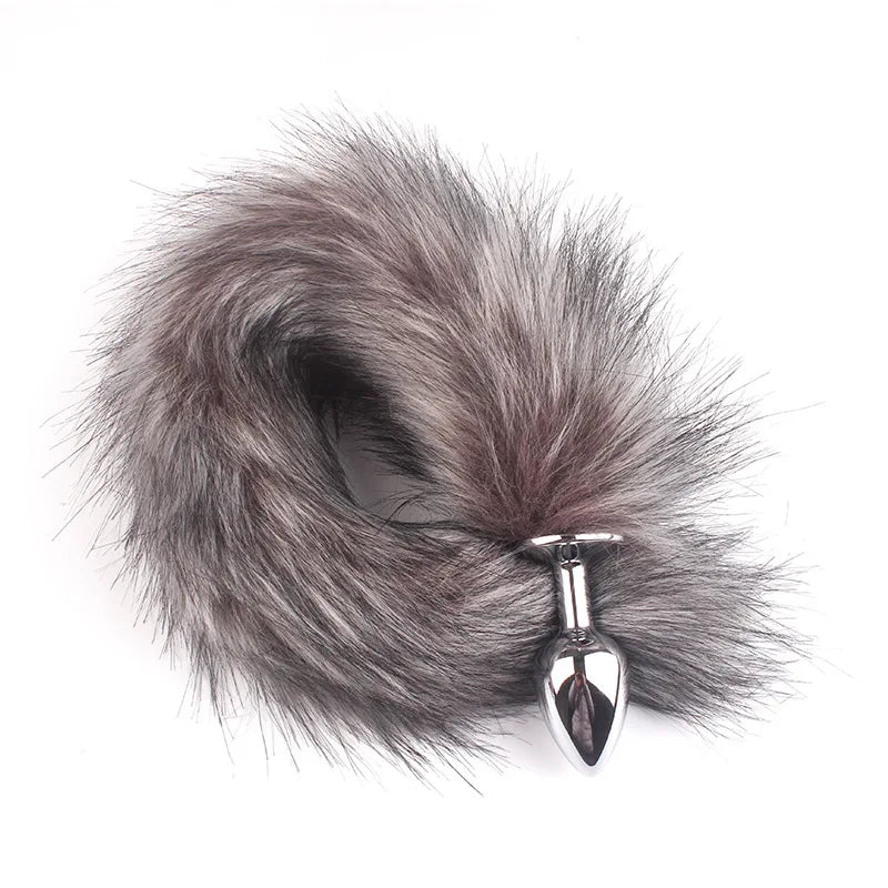 Faux Fox Tail Stainless Steel Anal Plug