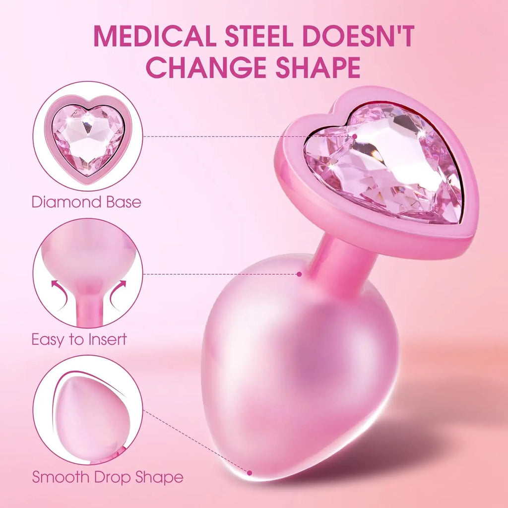 Jewelry-Base Metal Anal Plug Set – 3 Sizes