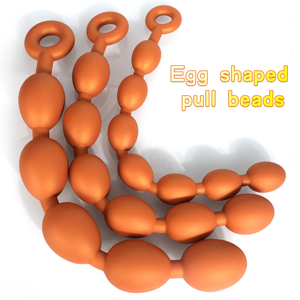 Extra-Long Flexible Silicone Anal Beads – S/M/L