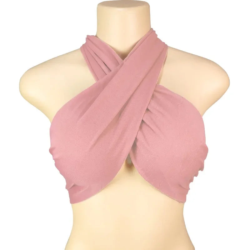 Women's Backless Cross-Strap Halter Crop Top