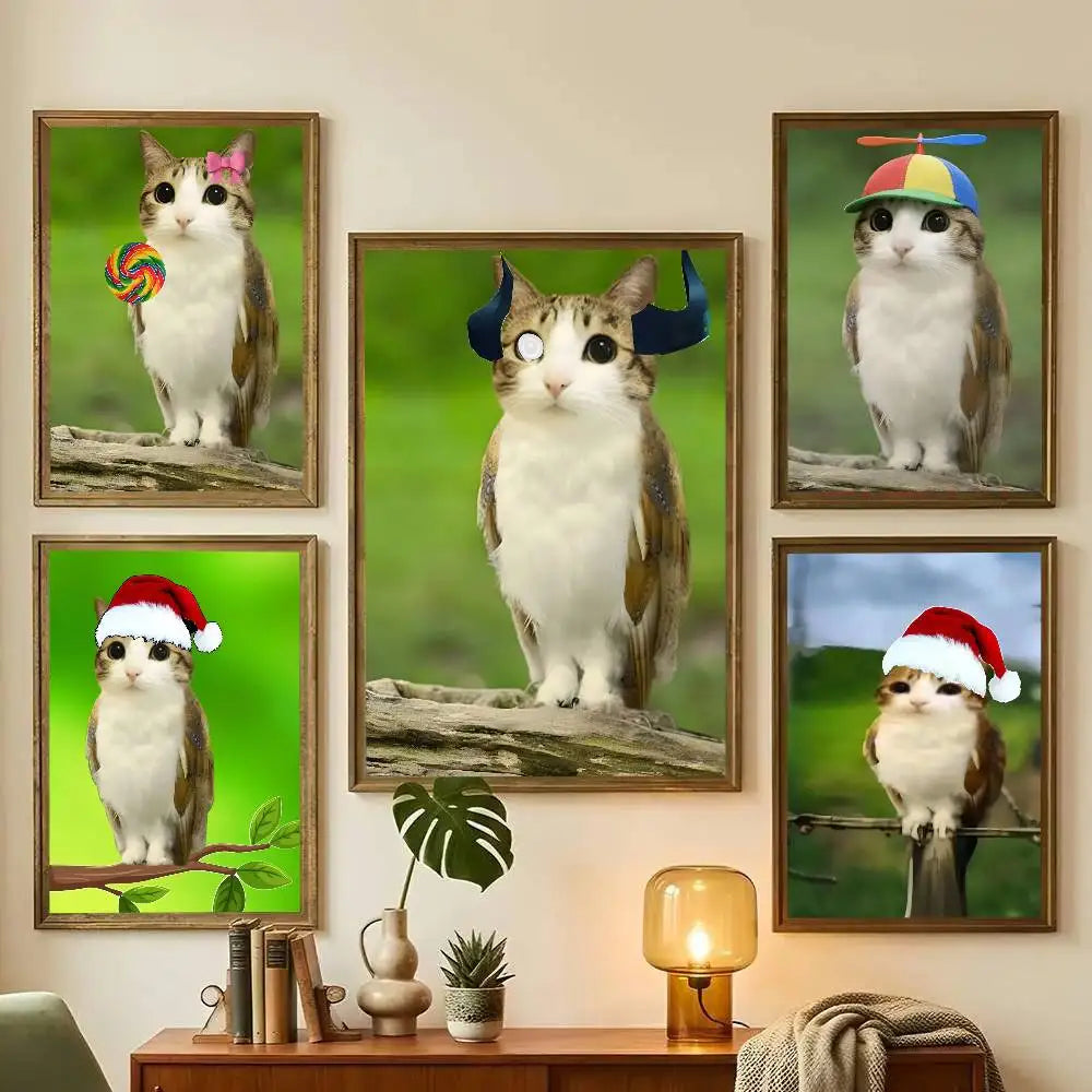 Cute Meowl Meme Waterproof Wall Poster