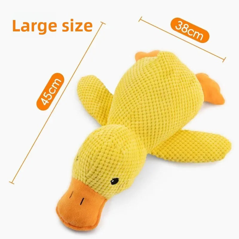 Yellow Duck Plush Squeaky Dog Toy