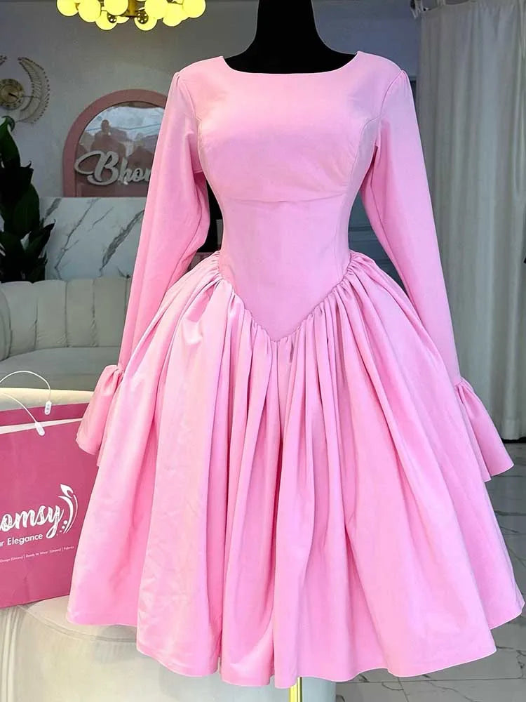 Women's Pink Lace-Up Corset Dress