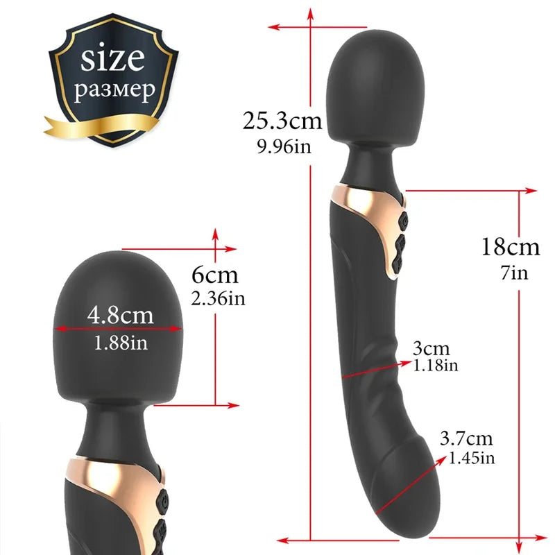 Silicone Rechargeable 10-Mode Wand Vibrator