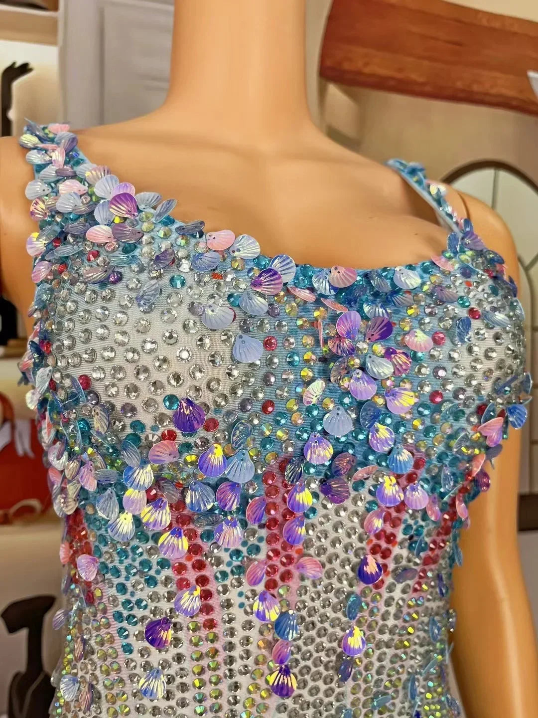 High Street Sexy Sequins Rhinestone Performance Women Outfit Luxury Dancer Singer Stage Costume Fashion Celebrity Bodysuit