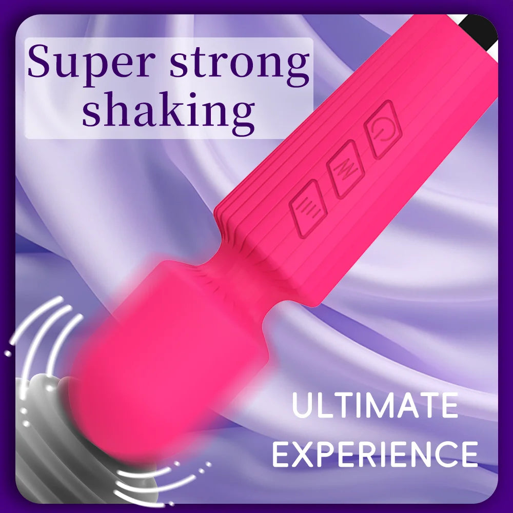 Waterproof Rechargeable Wand Vibrator – 20 Modes/8 Levels