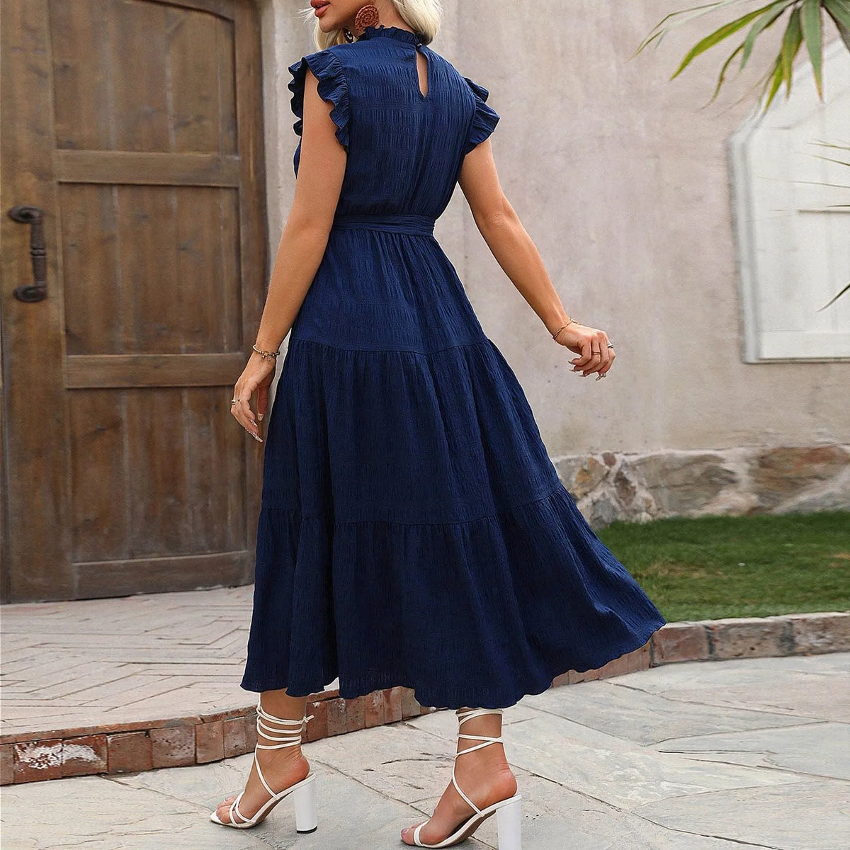 Women's Solid Strap-Detail Beach Dress