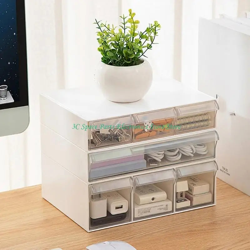 Transparent Multi-Drawer Desktop Storage Cabinet