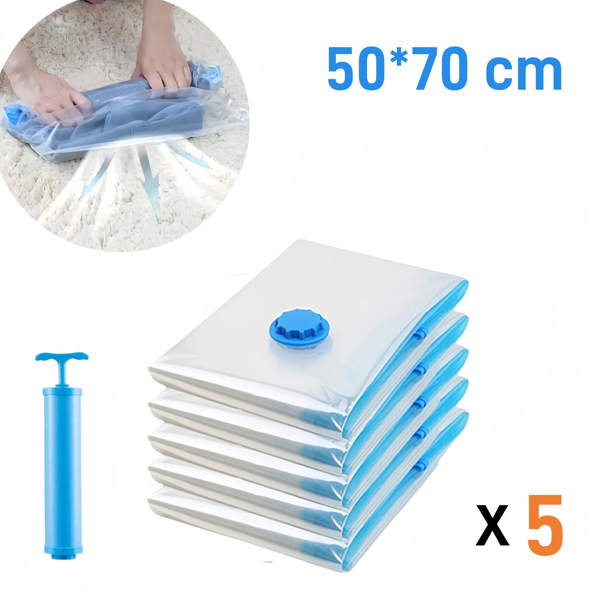 Reusable Vacuum Storage Bags with Hand Pump